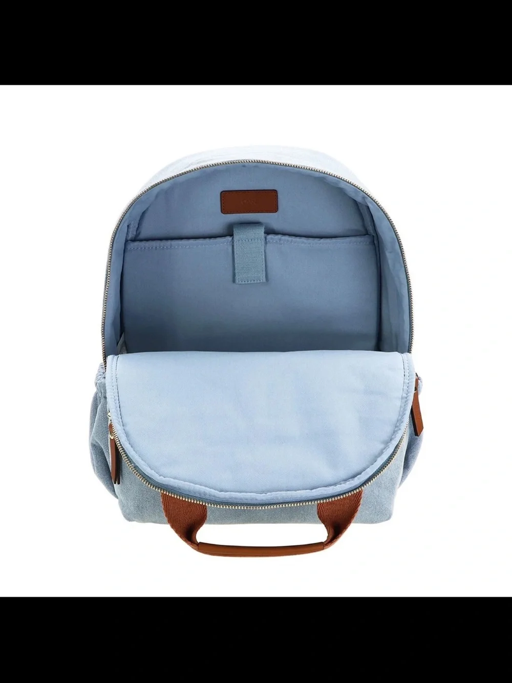 Chloé Denim 'Chloe Paris' Backpack with Brown Handles